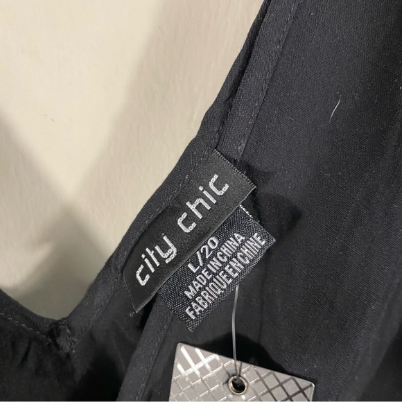 City Chic Palm Villa Black Jumpsuit L= 20 NWT - Picture 7 of 8